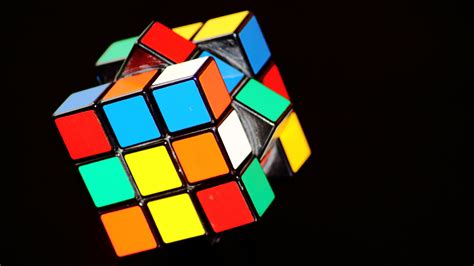 Wallpaper Rubik's cube, colorful colors, black background 3840x2160 UHD ...