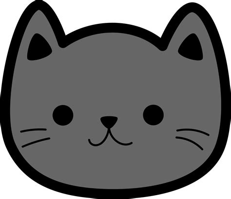 cute cat face flat design cartoon element illustration 24584454 PNG