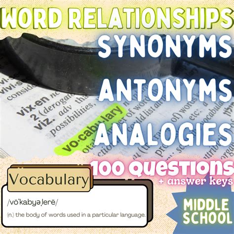 Analogies With Synonyms