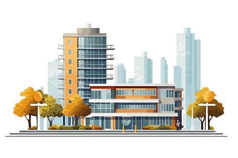Premium Vector | Flat city buildings flat vector art illustration