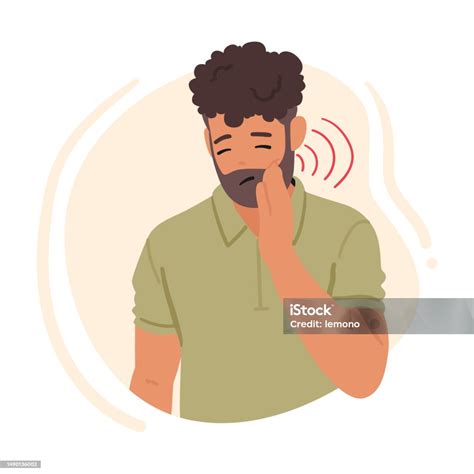 Male Character Feel Intense Throbbing Tooth Pain Causing Discomfort And Distress Man With ...