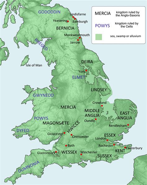 Anglo Saxon Kingdoms Mercia Map