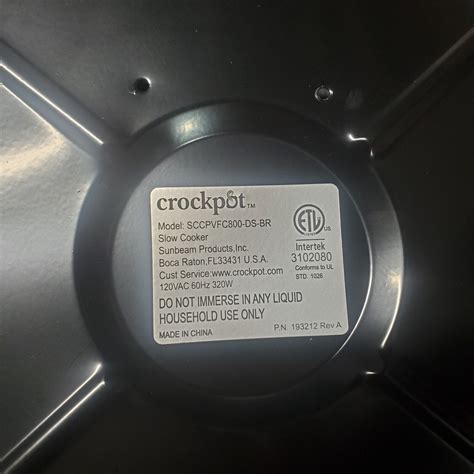 SET of (2) 8 Quart Crock Pot Slow Cooker Handle model SCCPVFC800-DS-BR ...