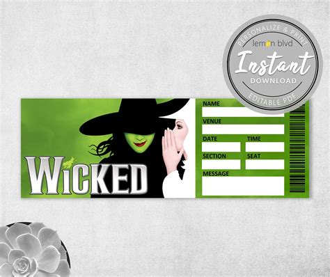 Printable Wicked Tickets - Printable Calendars AT A GLANCE