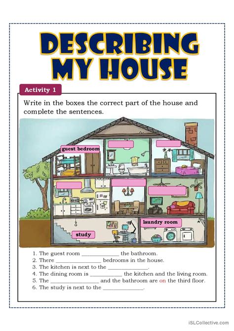 Describing my house (There is/There…: English ESL worksheets pdf & doc