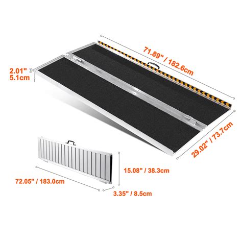 Mophorn Portable Wheelchair Ramp, 6 ft 800 lbs Capacity, Non-Slip ...