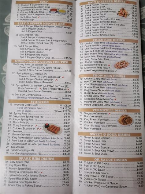Menu at Golden House Chinese Takeaway fast food, Whittle-le-Woods