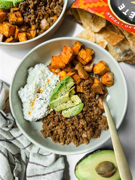 Sweet Potato Hot Honey Ground Beef Bowls - Fit Foodie Finds