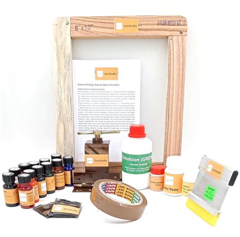sumikrafts Screen Printing kit for Beginners: 12 Assorted Pigment Dyes+ ...