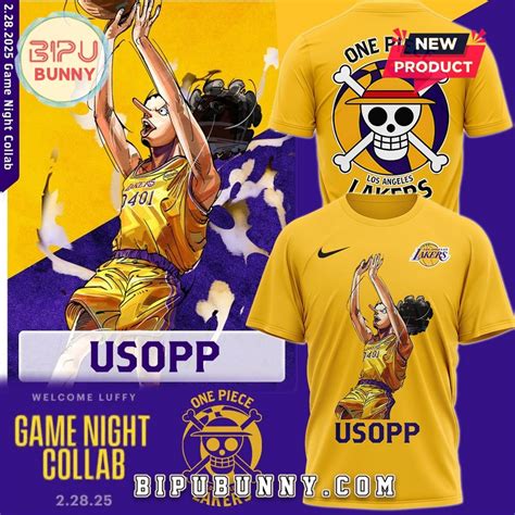 One Piece Night Usopp Amine Los Angeles Lakers Shirt - BipuBunny Store