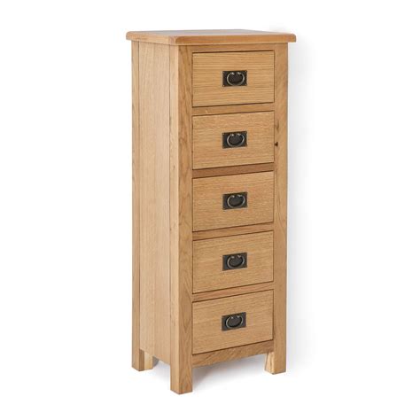 Surrey Oak Tallboy Chest of Drawers Bedroom Cabinet | Roseland ...
