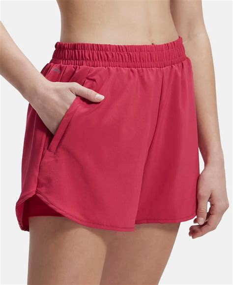 Buy Microfiber Elastane Double Layered Woven Fabric Regular Fit Shorts ...