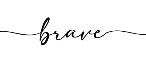 Brave handwriting continuous one line calligraphy with white background ...