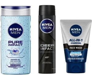 NIVEA Men Pure Impact Shower Gel 250 Ml , Men Deep Impact Deodorant ...
