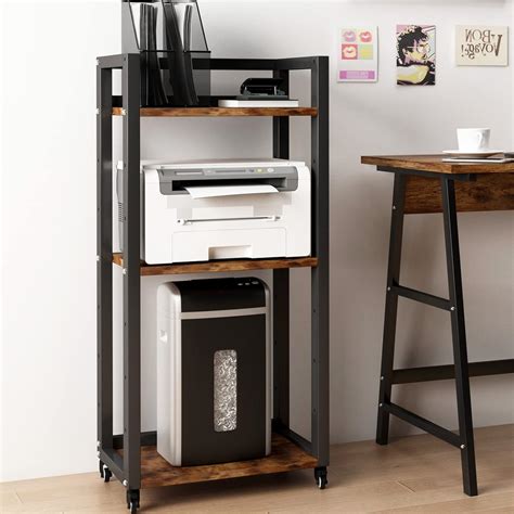 Buy PUNCIA 3-Tier Movable Office Home Printer Stand with Shredder ...