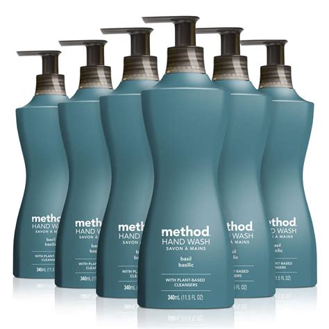 Method Gel Hand Wash, Basil, Biodegradable Formula, 12 fl oz (Pack of 6 ...