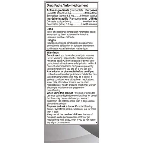 Colace Stimulant Laxative with Docusate Sodium and Senna for Gentle ...