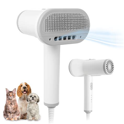 Dog Hair Dryer | 2-in-1 Pet Hair Dryer with Slicker Brush | Pet Dryer ...