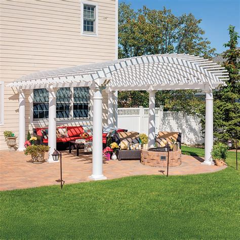 14' x 20' Arcadian Pergola | All Weather White Vinyl, Six Deluxe ...