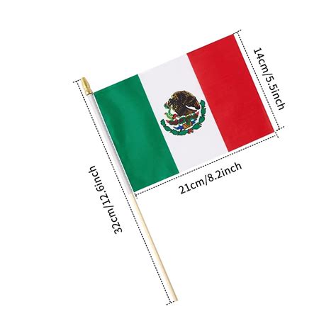 Buy Ckexin 25Pack Small Mexico Flag Handheld Mini Mexican Flag on Stick ...