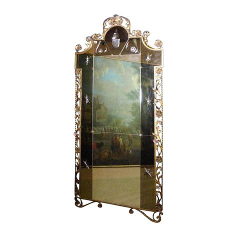 Large Antique, Two-Sided Floor Mirror at 1stDibs
