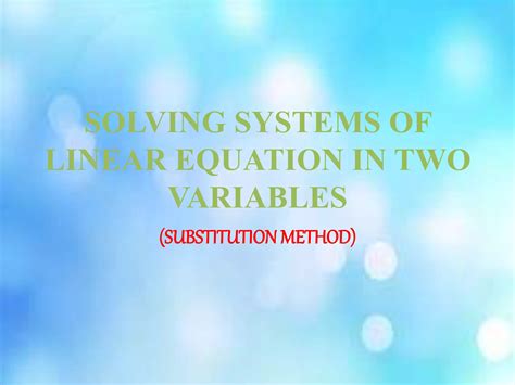 Image result for Solving Linear Using Substitution Method