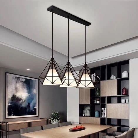 kinis Black Diamond with Glass Design Linear Cluster Pendant Light ...