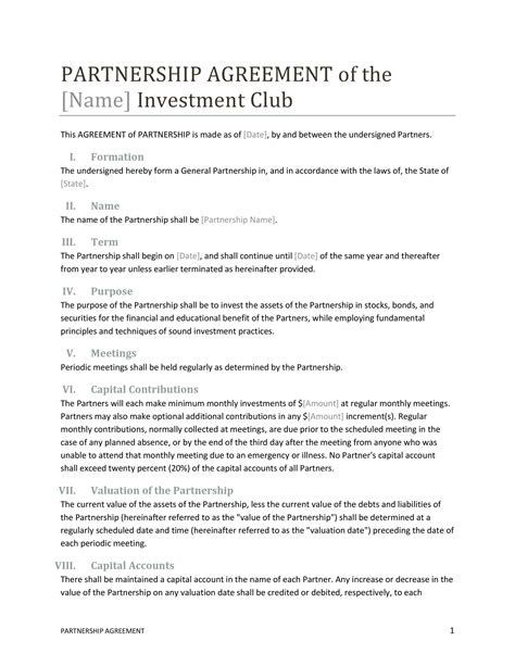 General Partnership Agreement Example 的图像结果