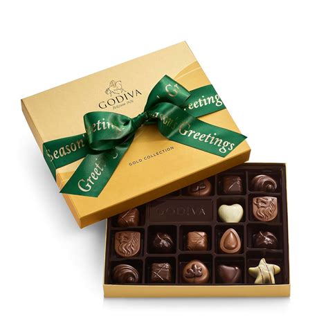 Amazon.com: Godiva Chocolatier Season's Greetings Ribbon 18-Piece ...
