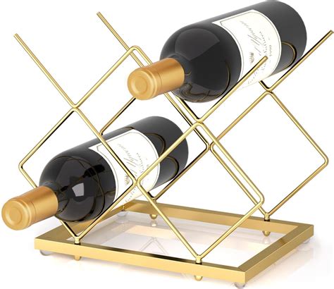 Amazon.com: Urban Deco Gold Wine Rack Small Countertop for Cabinets – 5 ...