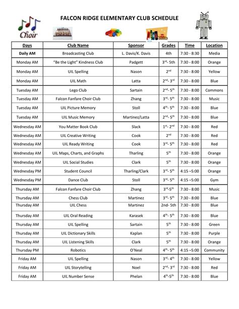 Student Activities - Falcon Ridge Elementary School