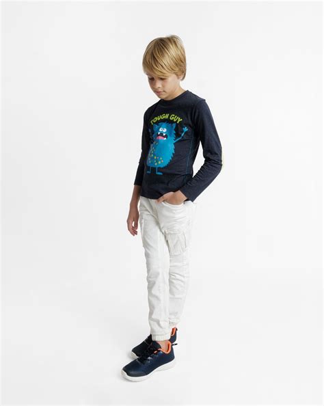 Navy Blue Monster Print T-shirt