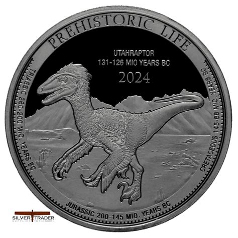 2024 Utahraptor Prehistoric Life Congo 1oz Silver Bullion Coin