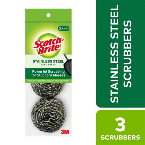 Scotch-Brite Stainless Steel Scrubbing Pads, 3 Pack - Walmart.com ...