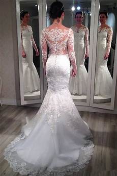 Sleeve Gown Wedding Dress by Lace Sleeve Wedding Dresses 2018 Vintage Mermaid Sleeve Gown Wedding Dress
