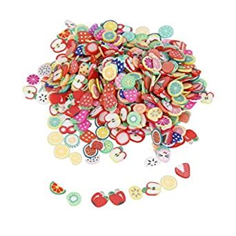 C2K Pack of 1000 3D Nail Art Cane Slices Polymer Clay Stickers Tips DIY ...