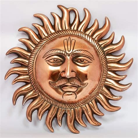 Jai Maa Ganga Rudraksh Black Metal Surya Bhagwan for Wall Hanging Sun ...