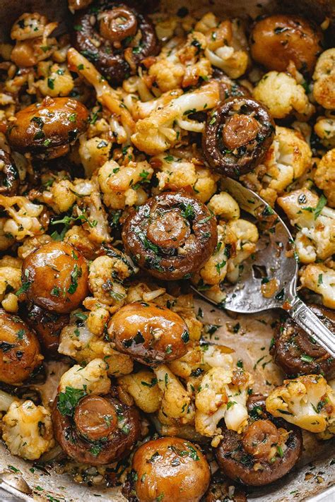 Garlic Mushrooms Cauliflower Skillet | Healthy recipes, Califlower ...