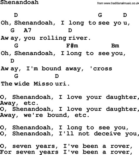 Top 1000 Folk and Old Time Songs Collection: Shenandoah - Lyrics with ...