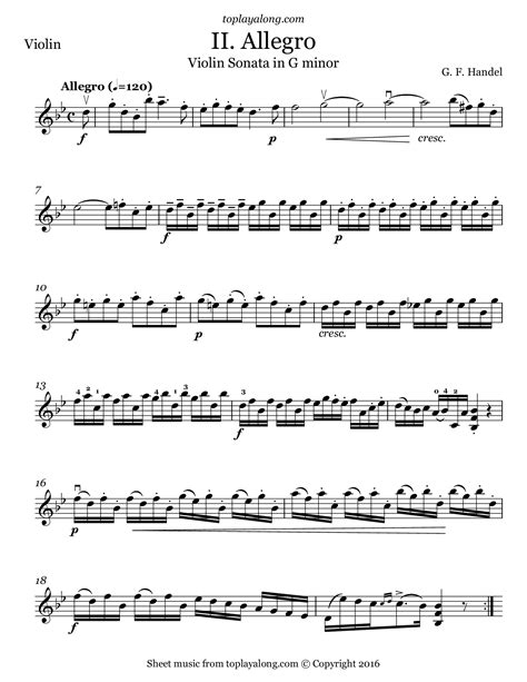 Violin Sonata in G minor (II. Allegro) – toplayalong.com