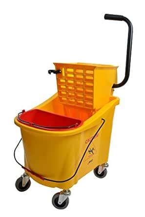 Janico 1036 Mop Bucket Side Press Wringer Combo, 36 Quart 9 Gallon ...