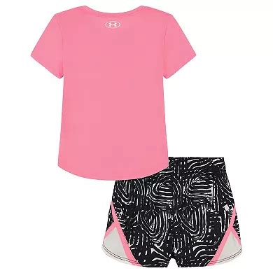 Toddler Girl Under Armour 2-Piece Printed Short Sleeve Graphic Tee ...