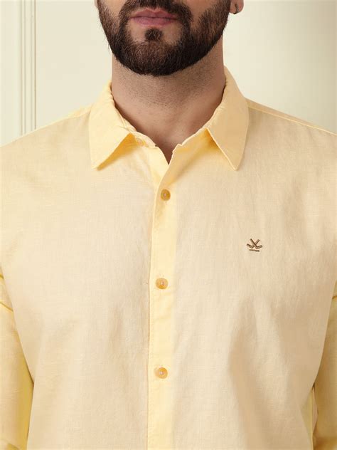 Shop Yellow Linen Shirt Men Online in India | Wrogn