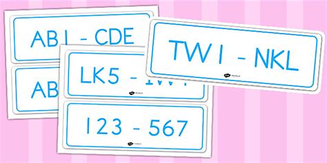 Black and White Registration Plates (teacher made) - Twinkl