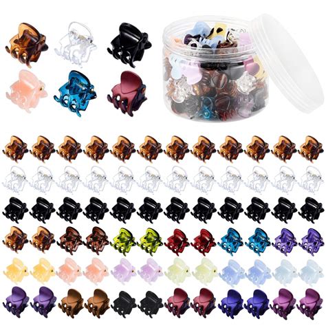Amazon.com : Mini Hair Claw Clips for Girls and Women, Funtopia 72 Pcs ...