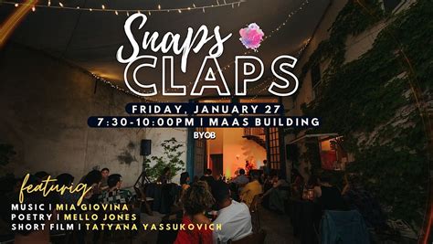 Snaps & Claps, Maas Building, Philadelphia, 27 January 2023 | AllEvents.in