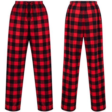 Red and Black Plaid Pajama Pants, Polar Fleece Christmas Pajama Pants ...