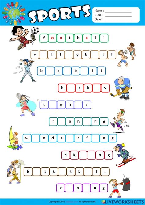 Playing Sport Worksheet for Children 的图像结果