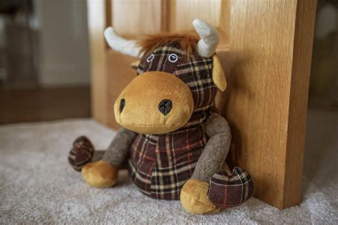 Buy HomeZone Brown Highland Cow Door Stopper - Fabric Finish, Tartan ...