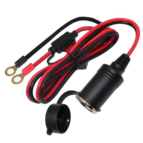 KUNCAN 12V 3FT Car Cigarette Lighter Female Socket to O Ring Terminal ...